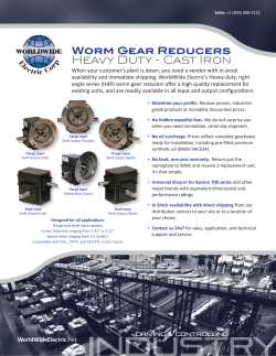 Worm Gear Reducers - WorldWide Electric
