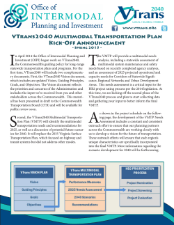VTrans2040 Multimodal Plan Process