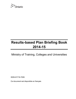 Result-based Plan Briefing Book 2014-15