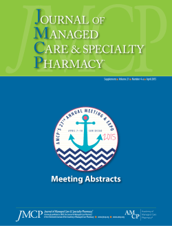 Poster Abstracts - AMCP`s 27th Annual Meeting & Expo