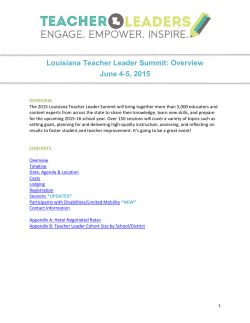 2015 TL Summit Overview - Louisiana Department of Education