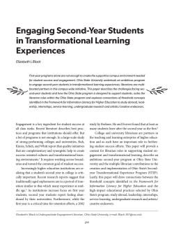 Engaging Second-Year Students in Transformational Learning