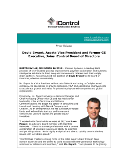 Press Release David Bryant, Acosta Vice President and