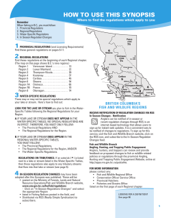 HOW TO USE THIS SYNOPSIS - Freshwater Fisheries Society of BC