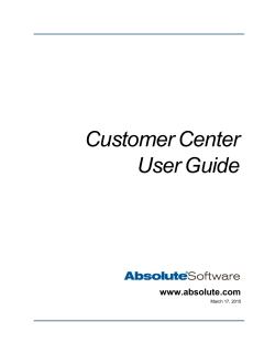 Customer Center User Guide