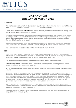 daily notices friday, 20 march 2015