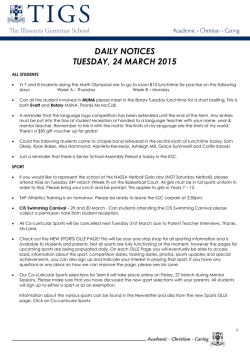 daily notices friday, 20 march 2015