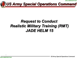 Request to Conduct Realistic Military Training