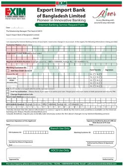 Internet Banking Service Request Form