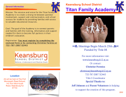 2015 Parent Academy Brochure - Keansburg School District / Home