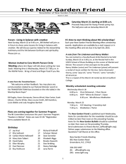 Current Newsletter - New Garden Friends Meeting