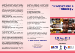 8-12 June 2015 - Tribology Society of India