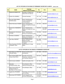SN NAME POSTING MINISTRY/DEPARTMENT TEL FAX EMAIL 1