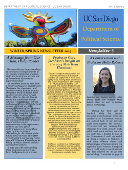 Winter/Spring 2015 Newsletter - Department of Political Science