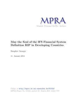 May the Soul of the IFS Financial System Definition RIP in