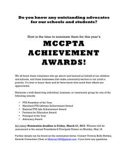 MCCPTA Achievement Award.