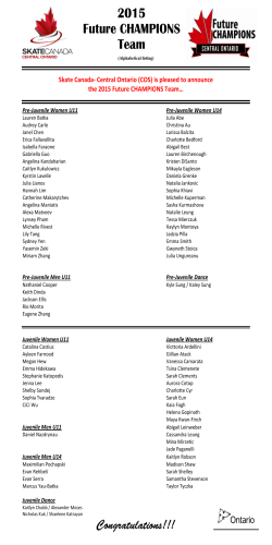 ATTENTION COS COACHES - Skate Canada Central Ontario