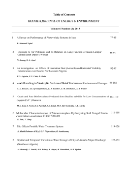 Table of Contents IRANICA JOURNAL OF ENERGY