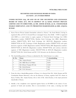 Interim Order in the matter of Ms Kassa Finvest Private Limited