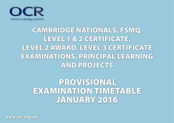 Provisional Examination Timetable January 2016