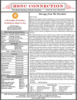 March 2015 - the Hindu Society of North Carolina