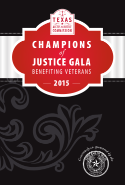 CHAMPIONS JUSTICE GALA - Texas Access to Justice Commission