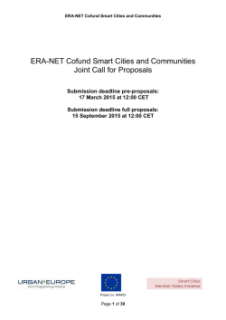 ERA-NET Cofund Smart Cities and Communities