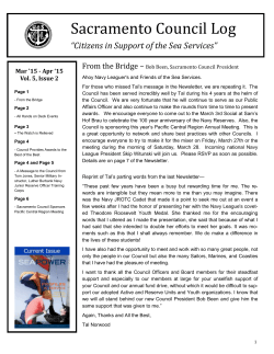 April 2015 Newsletter. - Navy League Sacramento Council