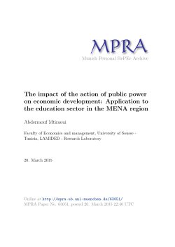 The impact of the action of public power on economic development