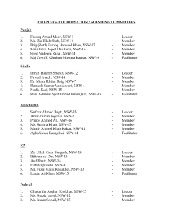 CHAPTERS- COORDINATION / STANDING COMMITTEES