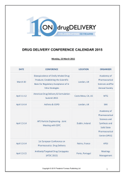 drug delivery conference calendar 2015
