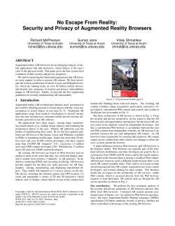 No Escape From Reality: Security and Privacy of Augmented Reality