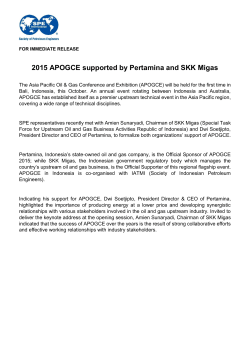 2015 APOGCE supported by Pertamina and SKK Migas