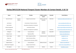 (Yangon) Cluster Members & Contact Details, 3.10.