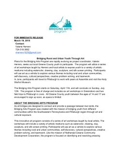 FOR IMMEDIATE RELEASE March 19, 2015 Contact: ​Valerie