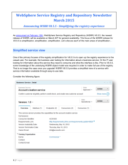 WebSphere Service Registry and Repository Newsletter