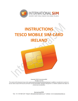 INSTRUCTIONS TESCO MOBILE SIM CARD