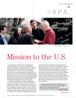 Mission to the U.S. - Society of St. Pius X