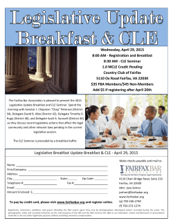 Legislative Breakfast Update Breakfast & CLE