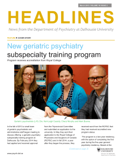 New geriatric psychiatry subspecialty training program