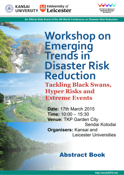 here - Workshop on Emerging Trends in Disaster Risk Reduction