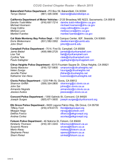 CCUG Central Chapter Roster &ndash; March 2015