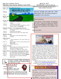 Weekly Bulletin - St. Ann`s Catholic Church