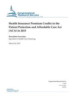 Health Insurance Premium Credits in the Patient Protection and