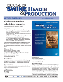 HealtH Production - American Association of Swine Veterinarians