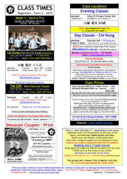 Beginners classes - Tai Chi and Chi Kung Institute
