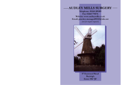 Audley Mills Practice Leaflet