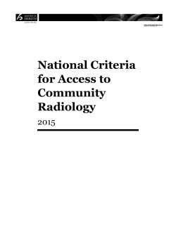 National Criteria for Access to Community