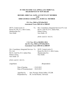 IN THE INCOME TAX APPELLATE TRIBUNAL DELHI BENCH