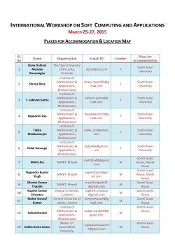 INTERNATIONAL WORKSHOP ON SOFT COMPUTING AND